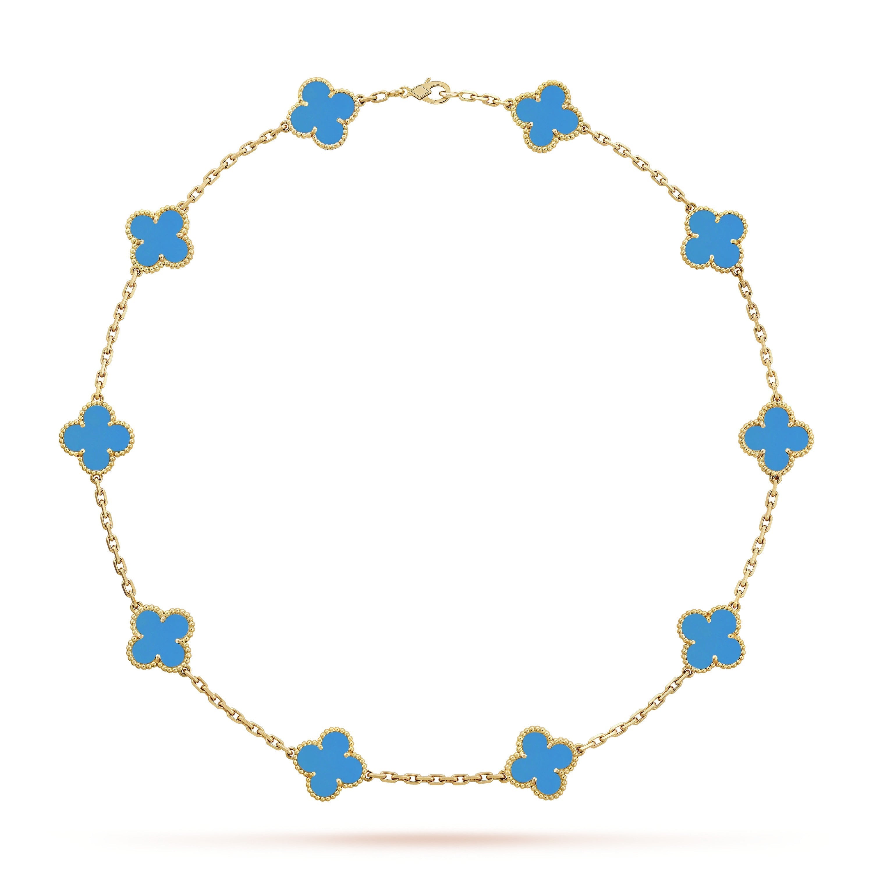 Clover Motif Necklace, Sterling Silver, 18K Gold Plated, 10 Motifs – Symbol of Luck & Elegance