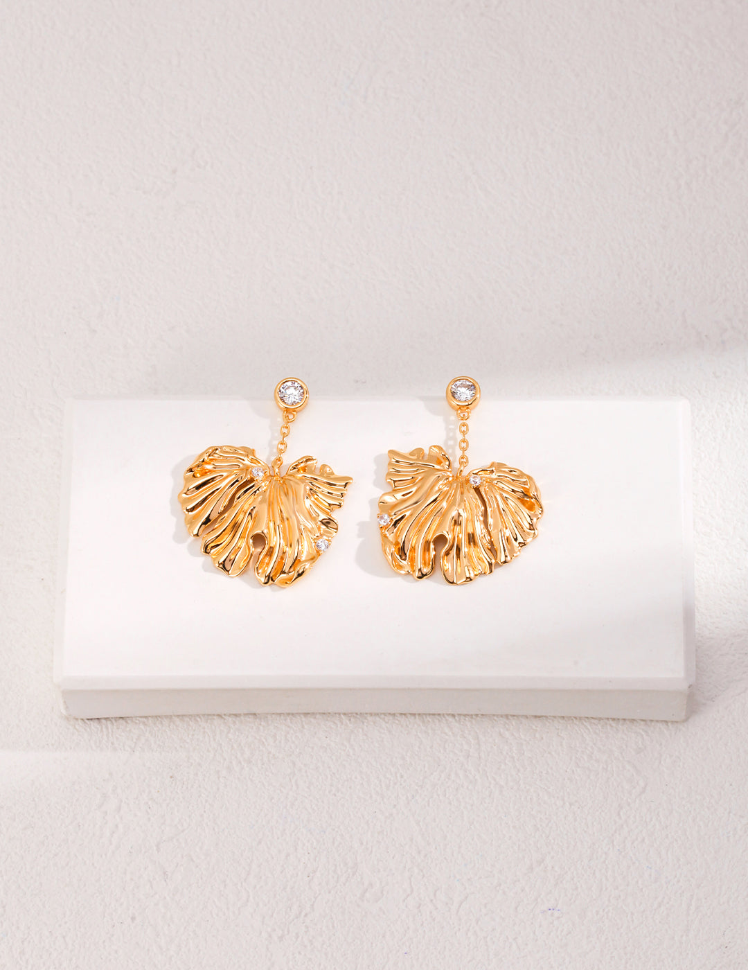 S925 Sterling Silver Earrings - Vintage Gold Plated Elegant Drop Earrings