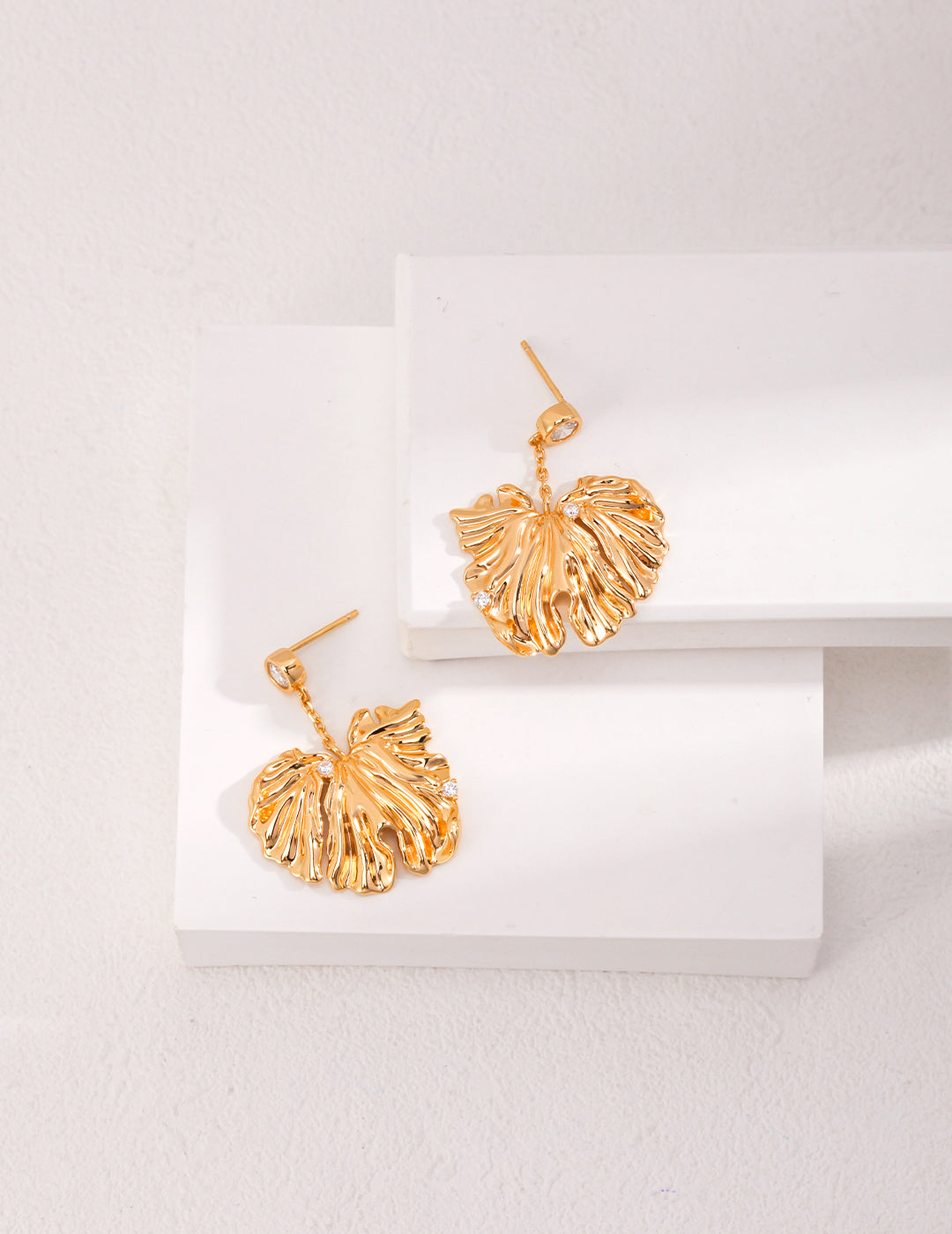 S925 Sterling Silver Earrings - Vintage Gold Plated Elegant Drop Earrings