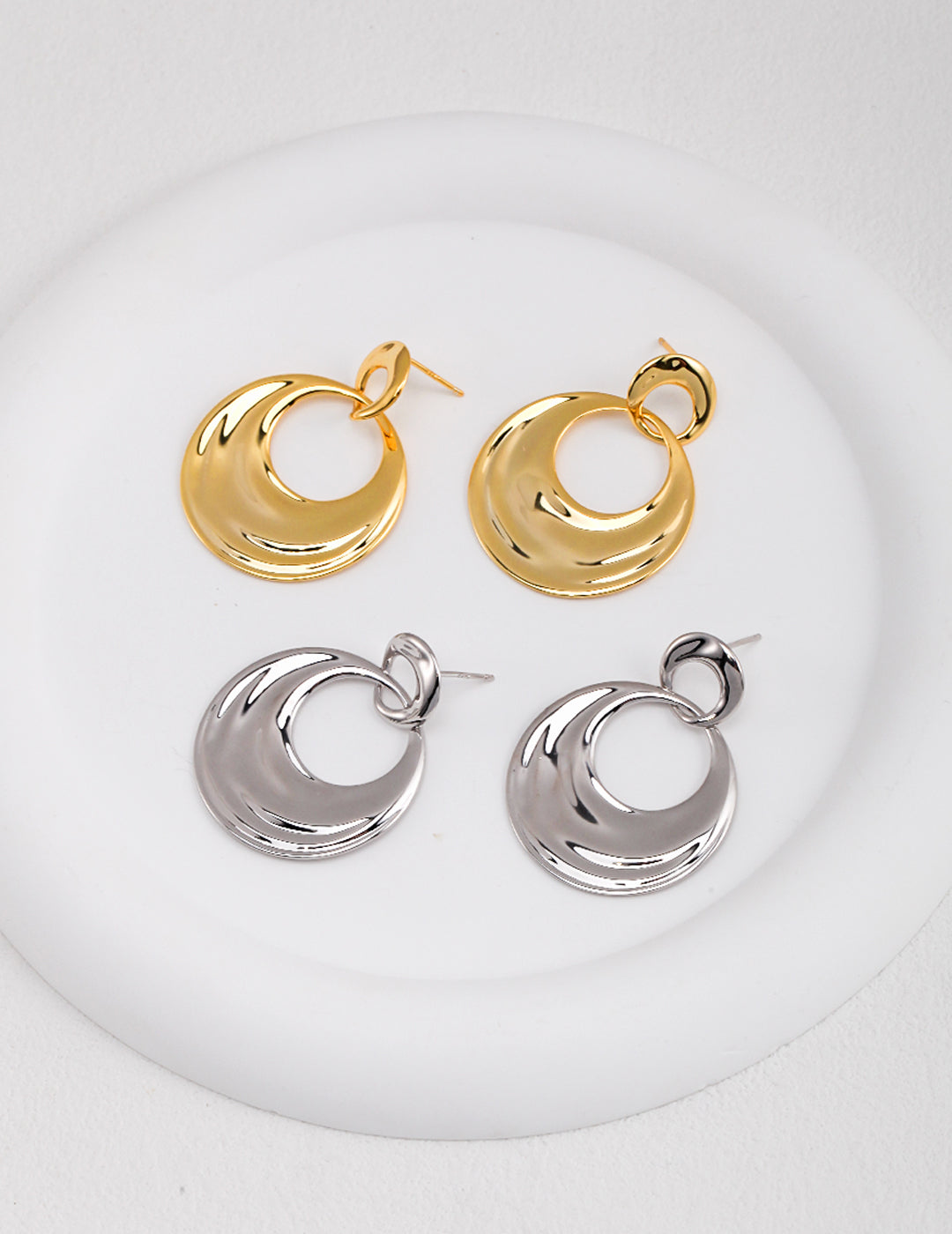 S925 Silver Light Gold Plated, Delicate Commute Studs, Simple Elegant Everyday Earrings