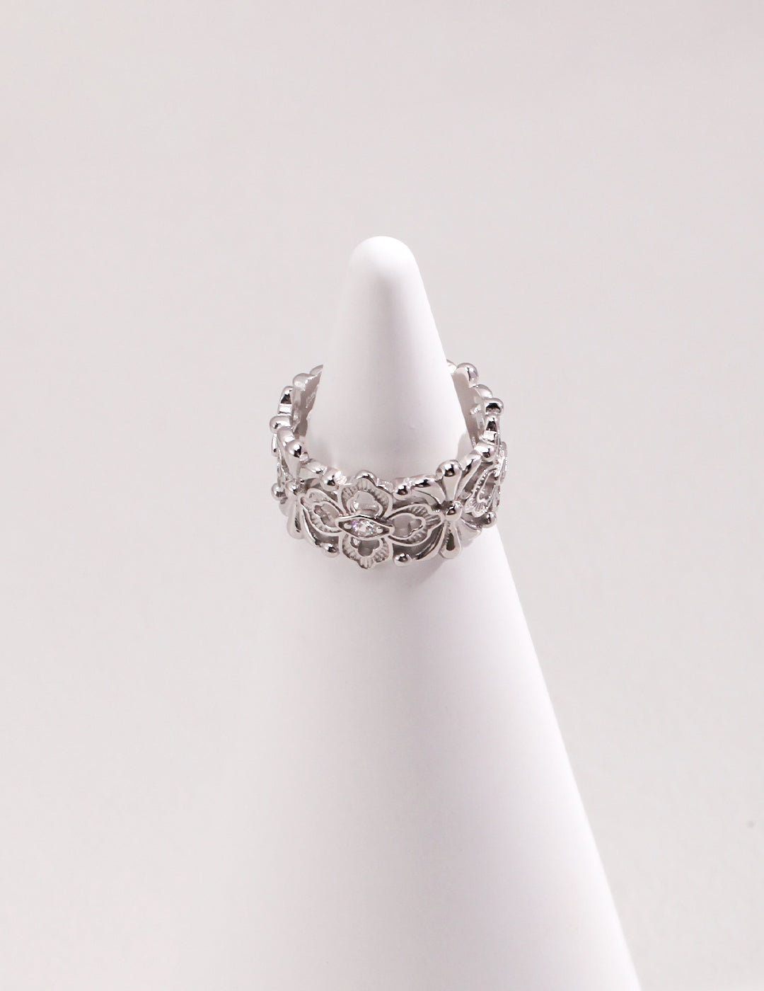 S925 Silver White/Vintage Gold Plated, Bold Cocktail Ring,Adjustable Statement Ring Size 14-20
