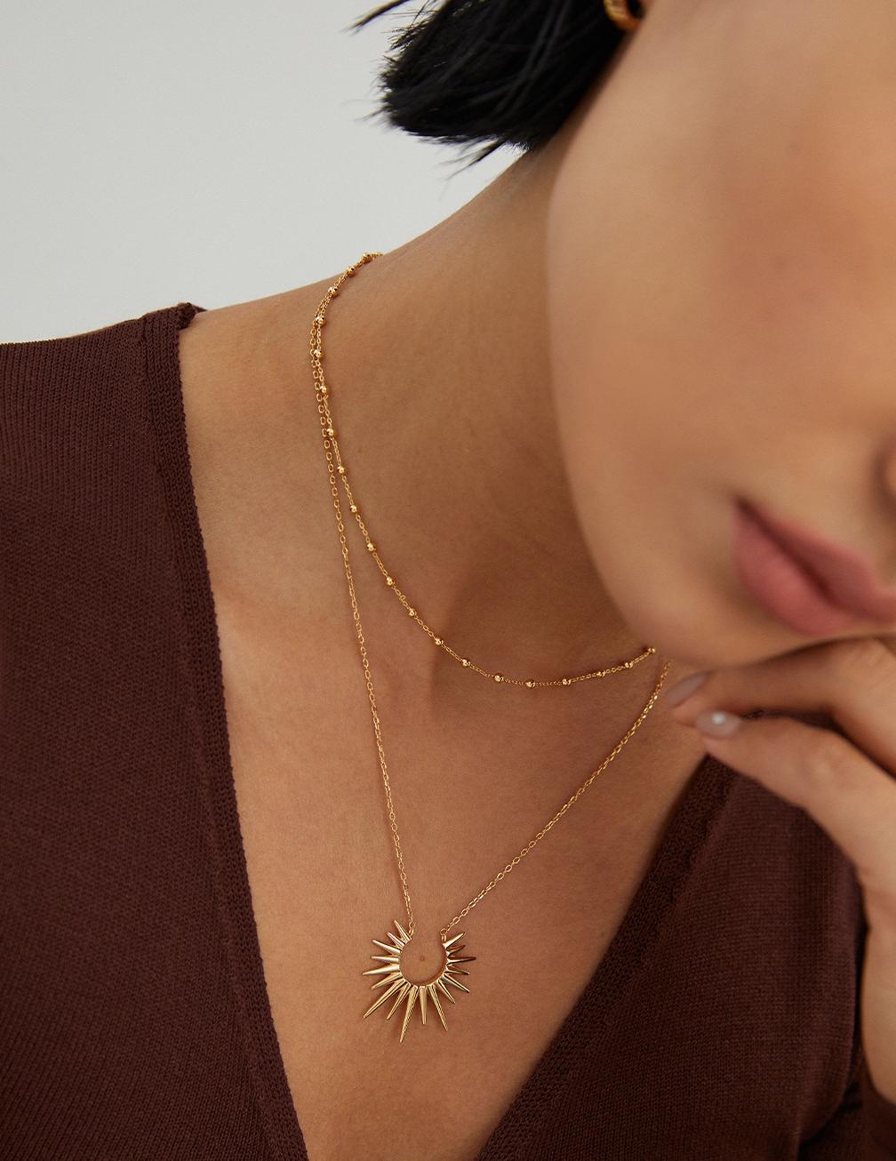 S925 Sterling Silver Vintage Gold Plated Necklace for Women, Retro Elegant Adjustable Chain with Pendant, Hypoallergenic Gift for Her
