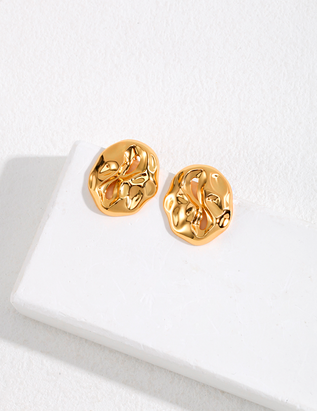 Two-Tone Gold Earrings S925 Sterling Silver, White & Vintage Gold Plated Retro Design, Elegant Drop Earrings