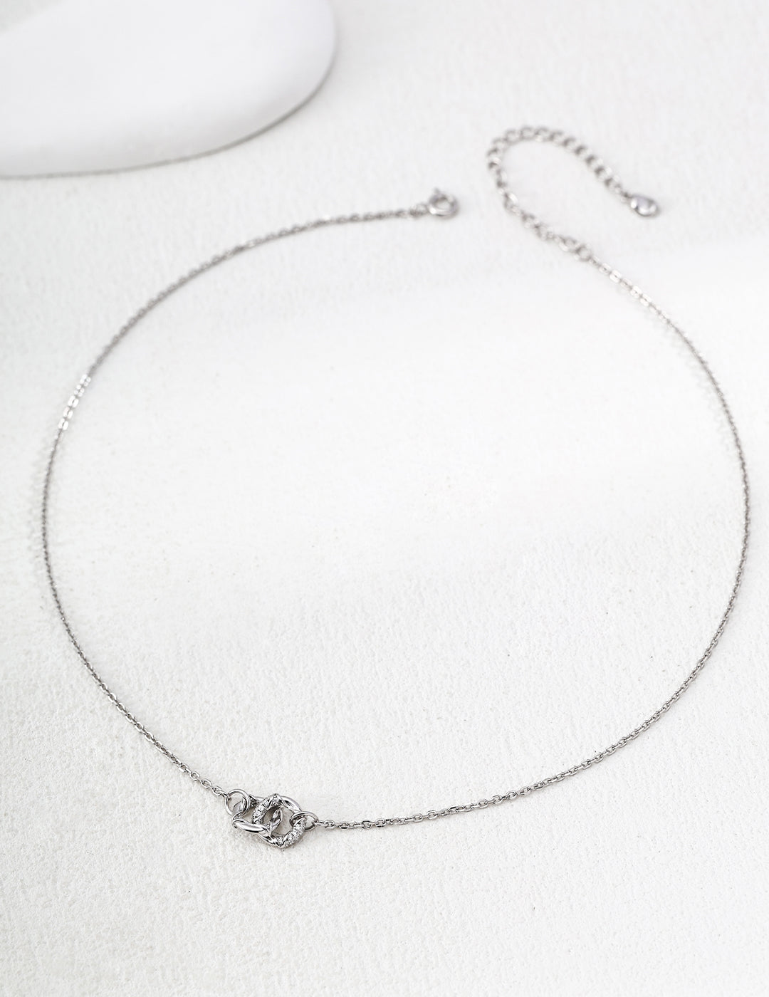 Dream Loop Sterling Silver Interwoven Metal Design Jewelry Set - Ring & Necklace