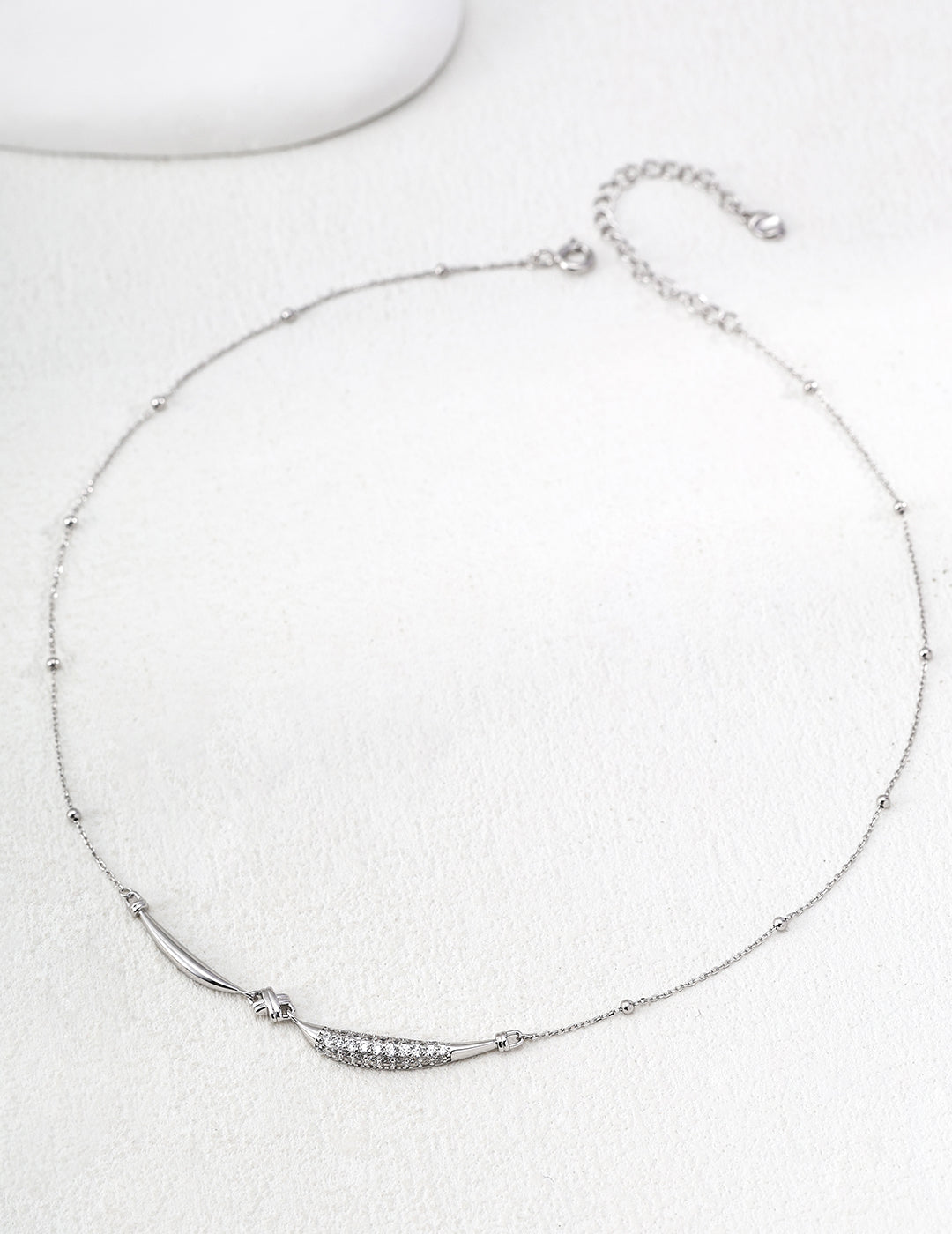 Sunset Bay Gold & Rhinestone Curved Jewelry Set - Necklace & Earrings