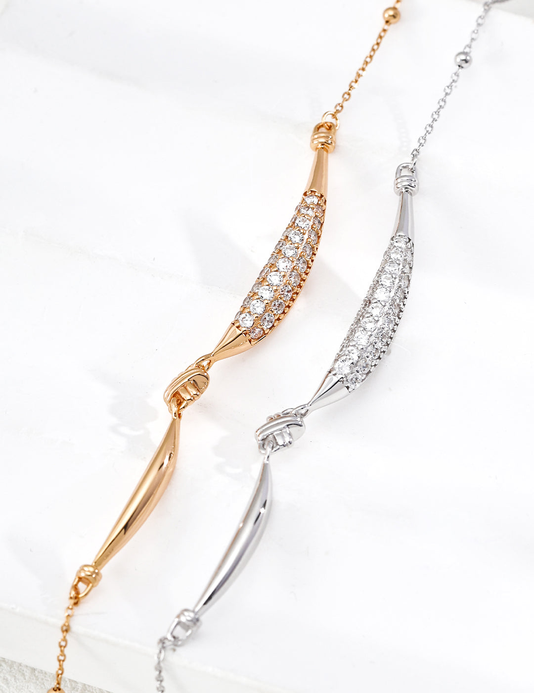 Sunset Bay Gold & Rhinestone Curved Jewelry Set - Necklace & Earrings