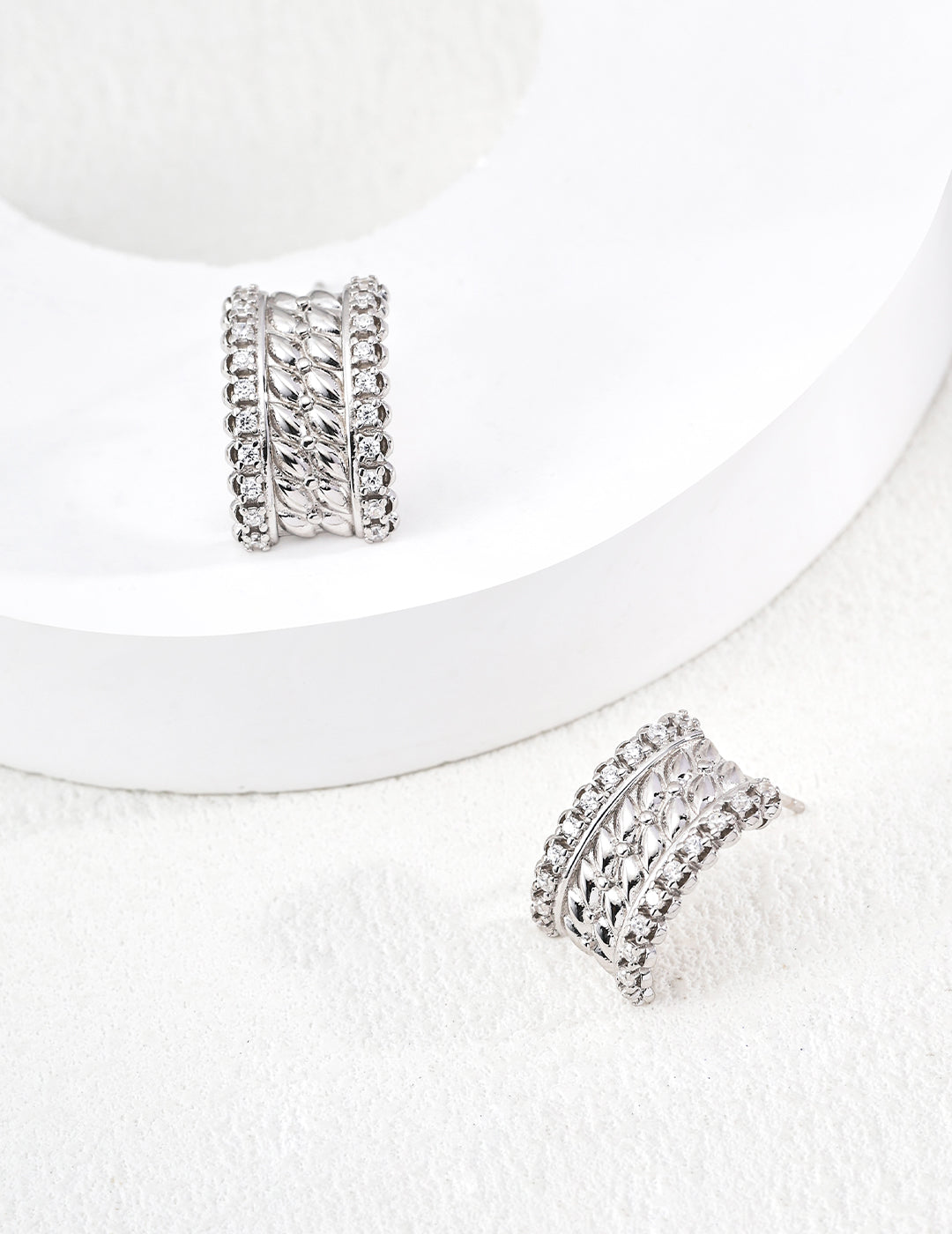 S925 Sterling Silver Vintage French Zirconia Jewelry Set – Adjustable Bracelet & Earrings for Women