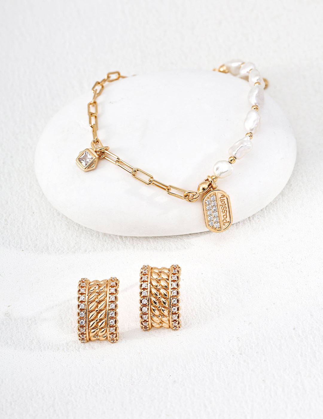 S925 Sterling Silver Vintage French Zirconia Jewelry Set – Adjustable Bracelet & Earrings for Women
