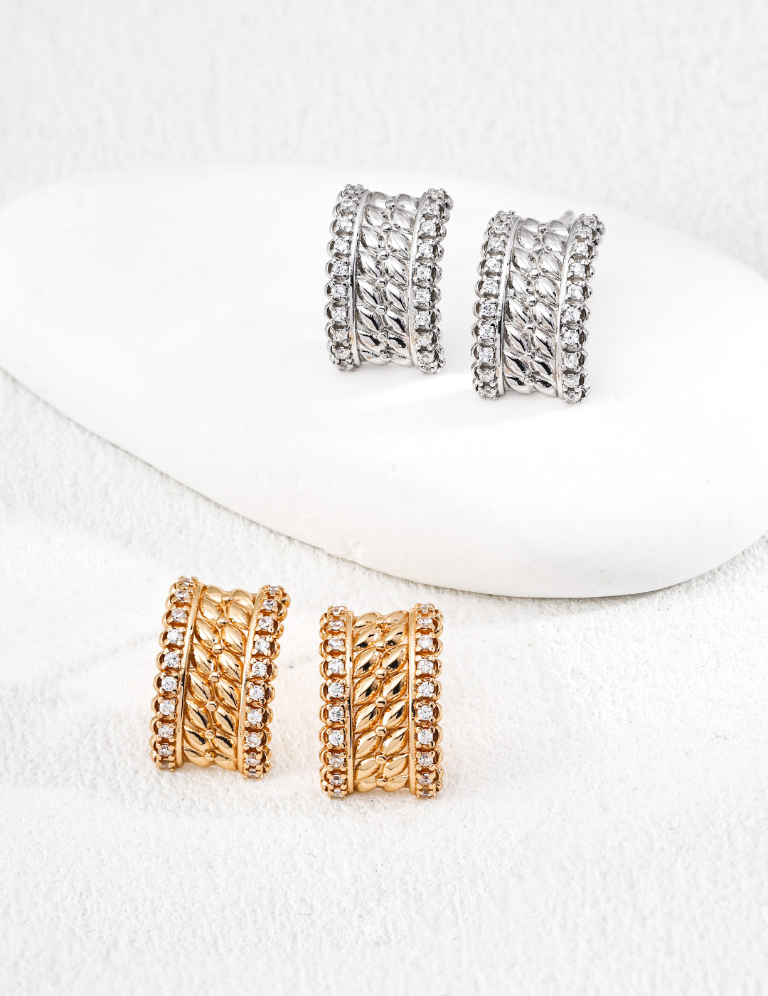 S925 Sterling Silver Vintage French Zirconia Jewelry Set – Adjustable Bracelet & Earrings for Women