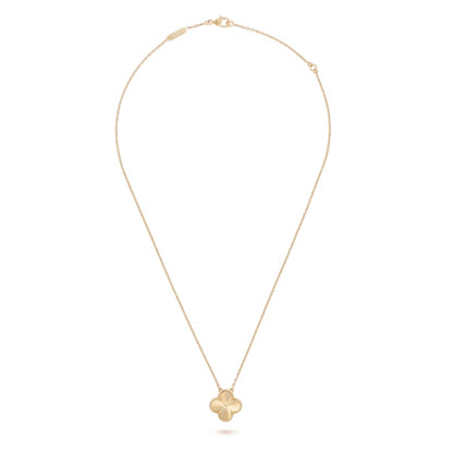 Clover Motif Pendant Necklace, Sterling Silver, 18K Gold Plated, 1 Large Motif - Symbol of Luck & Elegance