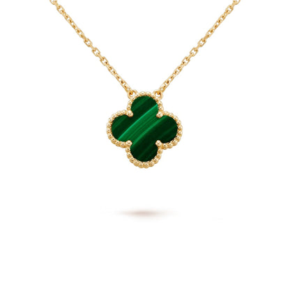 Clover Motif Pendant Necklace, Sterling Silver, 18K Gold Plated, 1 Large Motif - Symbol of Luck & Elegance