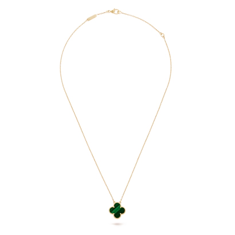 Clover Motif Pendant Necklace, Sterling Silver, 18K Gold Plated, 1 Large Motif - Symbol of Luck & Elegance