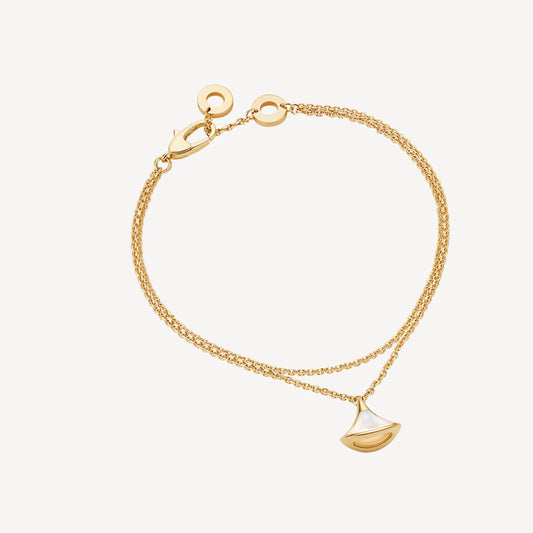 Chivo Boutique Divas'Dream Bracelet,925 Silver,18k Yellow Gold Plated,Mother of Pearl