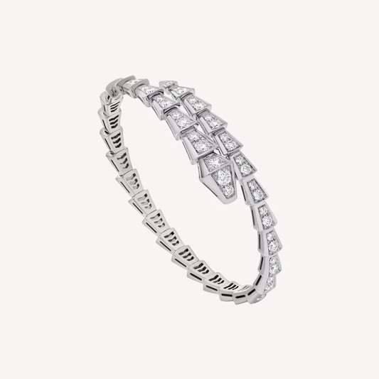 Chivo Boutique Serpenti Bracelet,18k White Gold Plated,Cubic Zircon Paved
