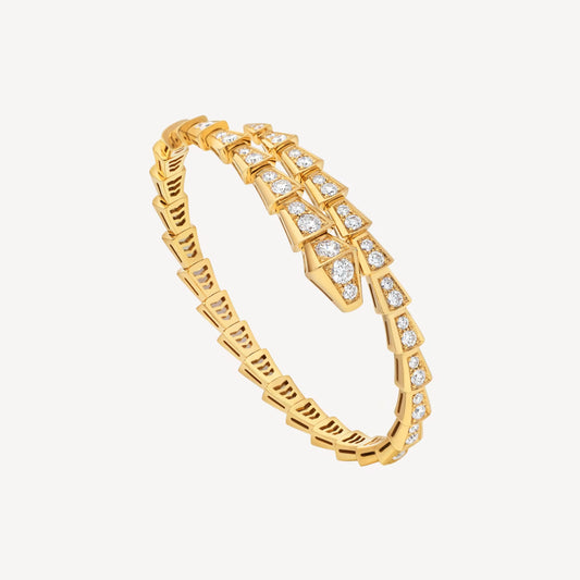 Chivo Boutique Serpenti Bracelet,18k Yellow Gold Plated,Cubic Zircon Paved