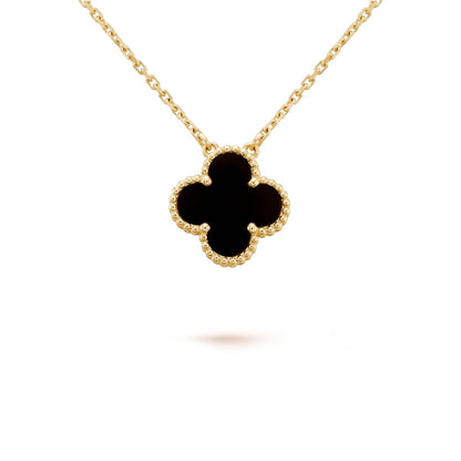 Clover Motif Pendant Necklace, Sterling Silver, 18K Gold Plated, 1 Large Motif - Symbol of Luck & Elegance