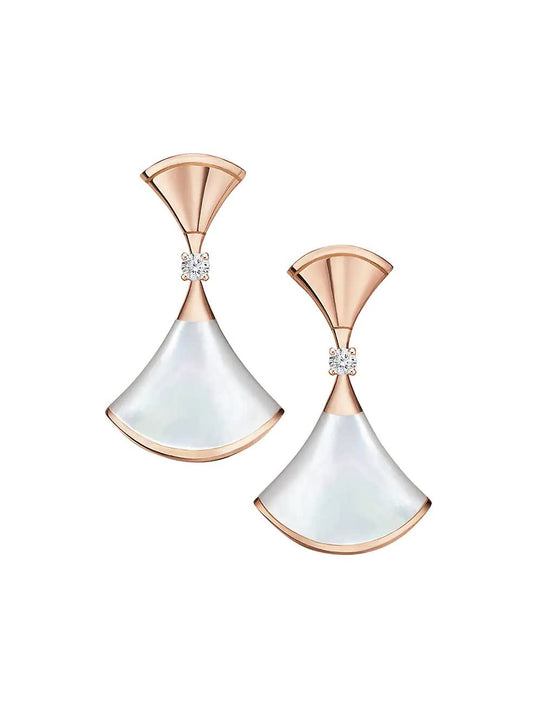 Chivo Boutique Divas'Dream Earring,925 Silver,18k Gold Plated,Mother of Pearl
