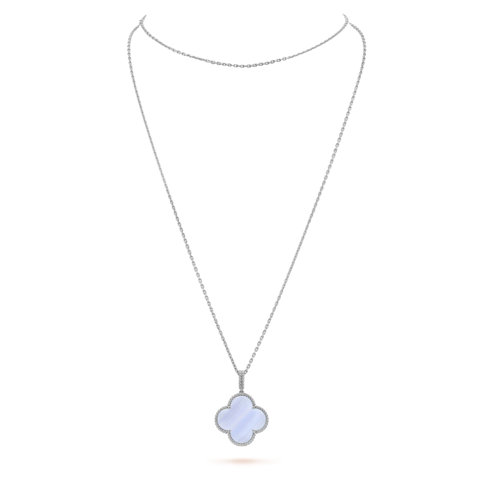 Clover Leaf long Necklace,925 Silver, 18k Gold Plated