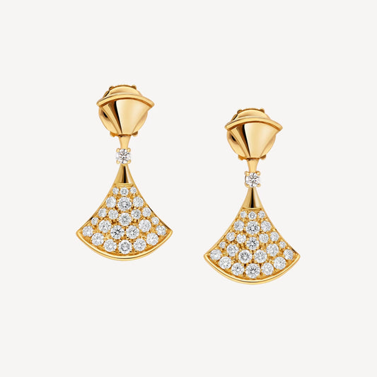 Chivo Boutique Divas'Dream Earring,925 Silver,18k Yellow Gold Plated,Cubic Zircon Paved