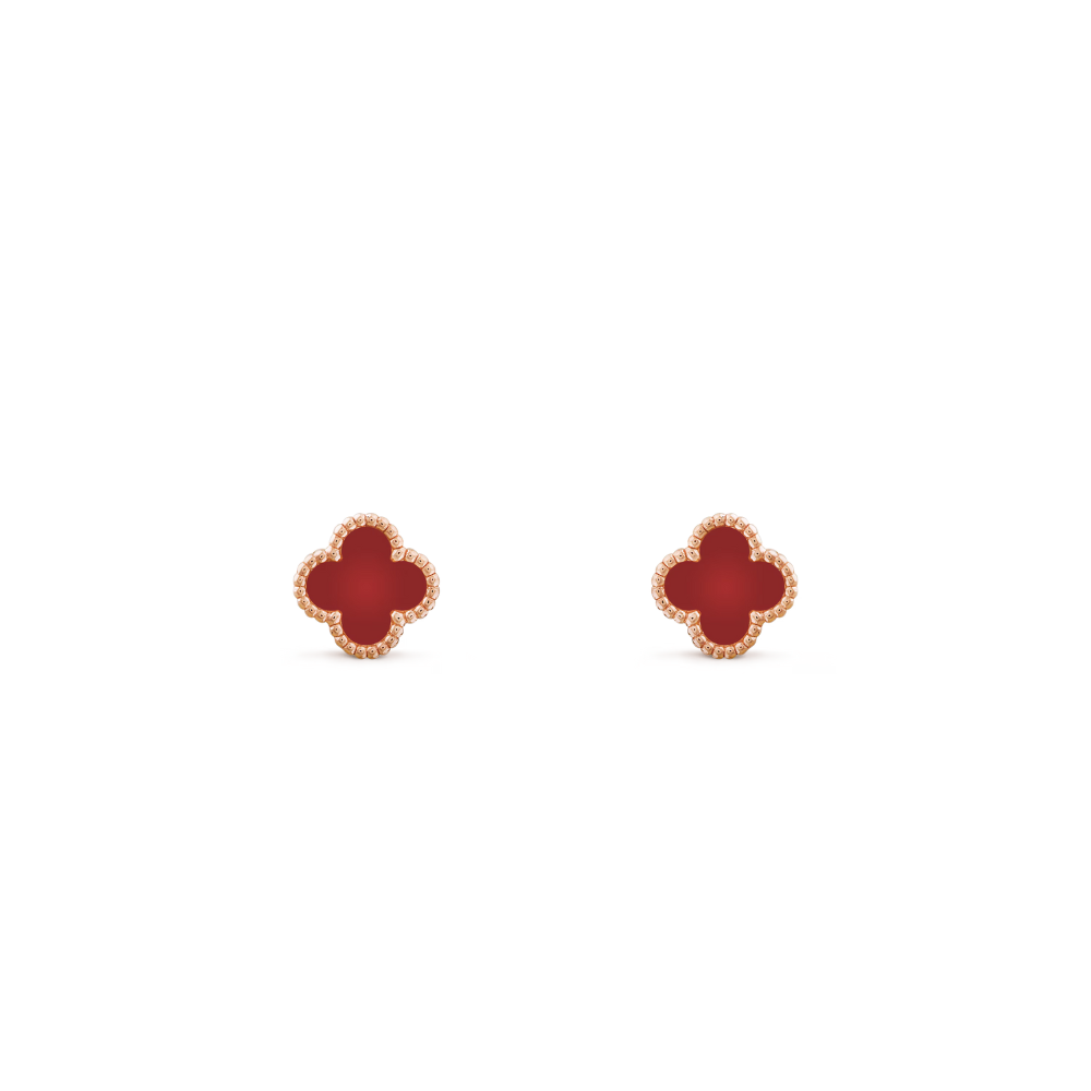 Clover Leaf Earrings, 925 Silver, 18K Gold Plated
