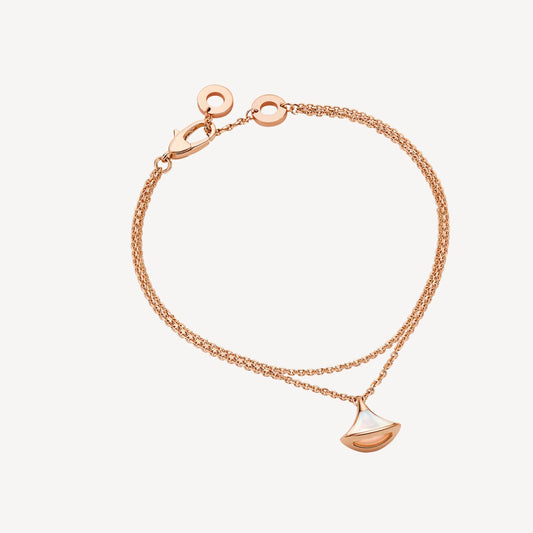 Chivo Boutique Divas'Dream Bracelet,925 Silver,18k Rose Gold Plated,Mother of Pearl