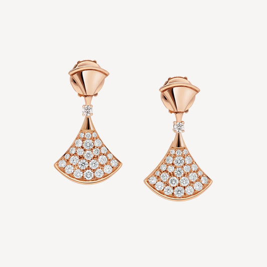 Chivo Boutique Divas'Dream Earring,925 Silver,18k Rose Gold Plated,Cubic Zircon Paved
