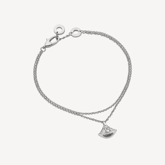 Chivo Boutique Divas'Dream Bracelet,925 Silver,18k White Gold Plated,Cubic Zircon Paved