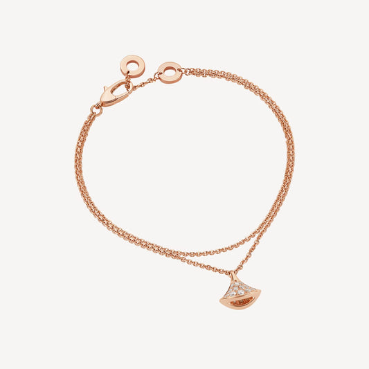 Chivo Boutique Divas'Dream Bracelet,925 Silver,18k Rose Gold Plated,Cubic Zircon Paved
