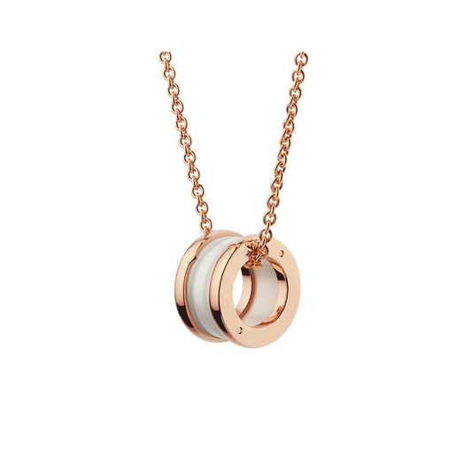 Chivo Boutique B.zero1 necklace,925 Silver,18k Gold Plated, white ceramic pendant