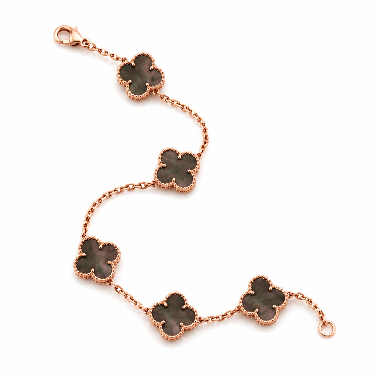 925 Silver,Clover Leaf Bracelet, 18K Gold Plated, 5 Motifs