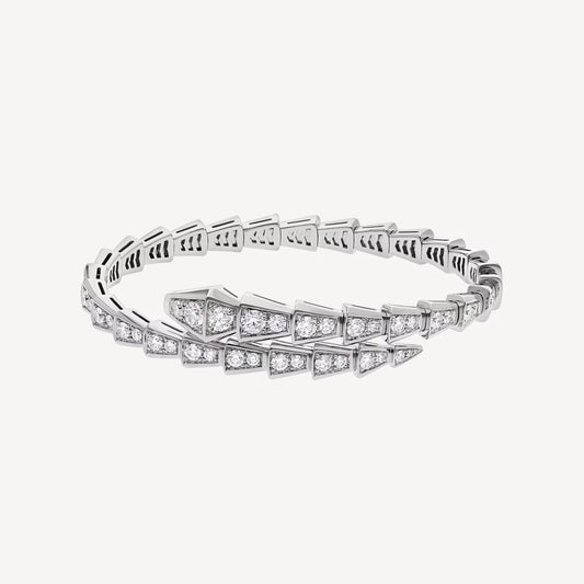 Chivo Boutique Serpenti Bracelet,18k White Gold Plated,Cubic Zircon Paved