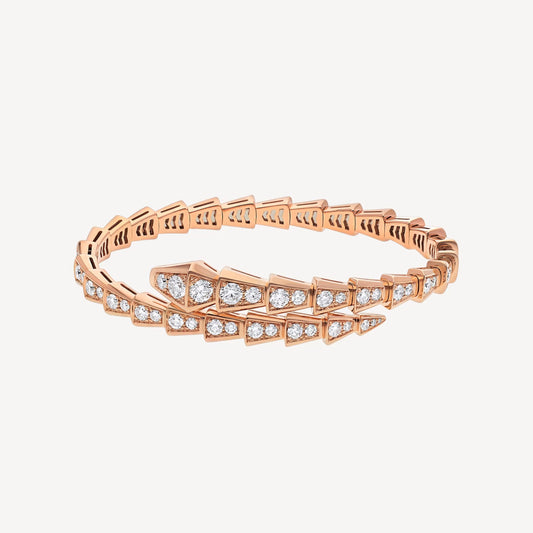 Chivo Boutique Serpenti Bracelet,18k Rose Gold Plated,Cubic Zircon Paved
