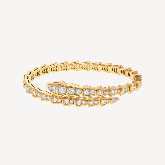 Chivo Boutique Serpenti Bracelet,18k Yellow Gold Plated,Cubic Zircon Paved