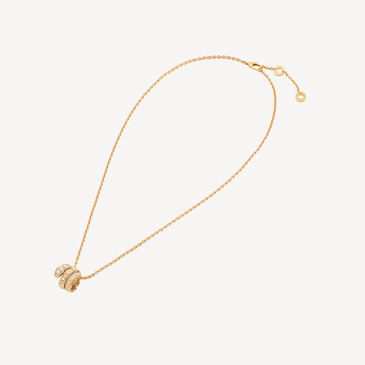 Chivo Boutique Serpenti Necklace,925 Silver,18k Yellow Gold Plated,Cubic Zircon Paved