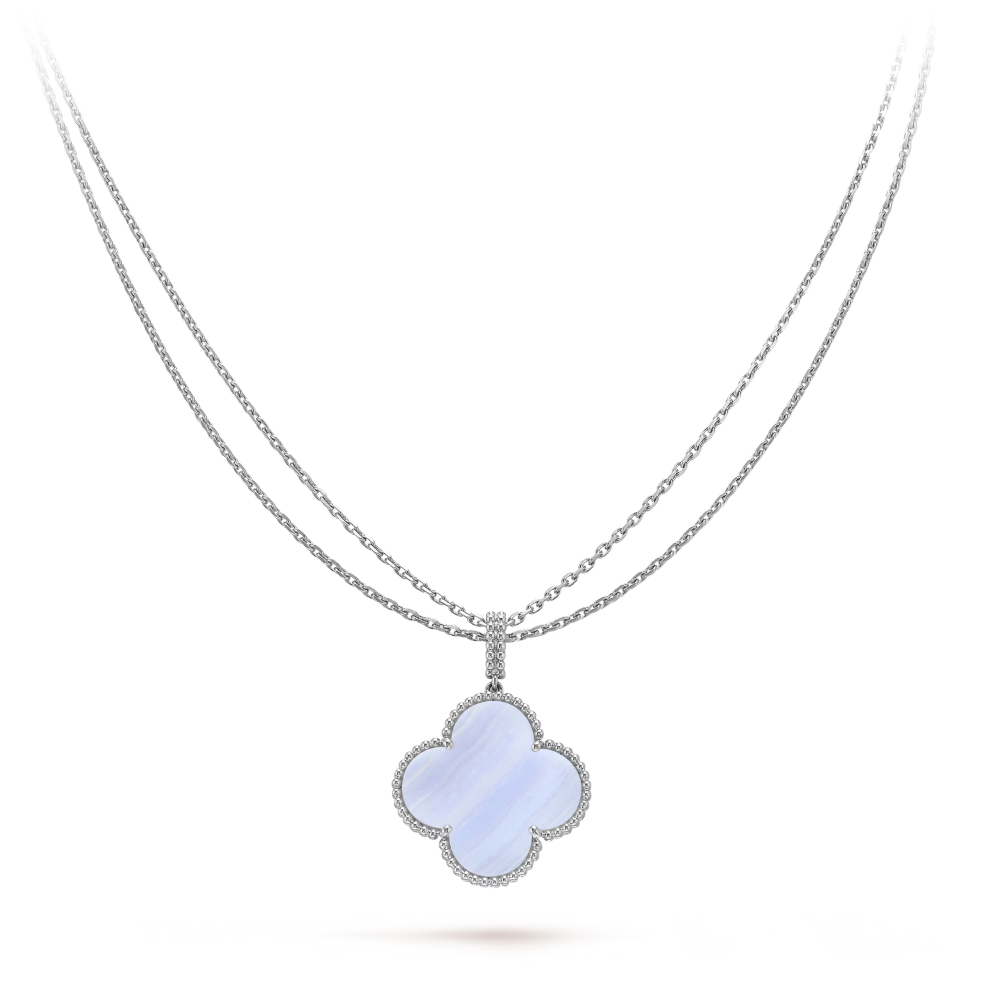 Clover Leaf long Necklace,925 Silver, 18k Gold Plated