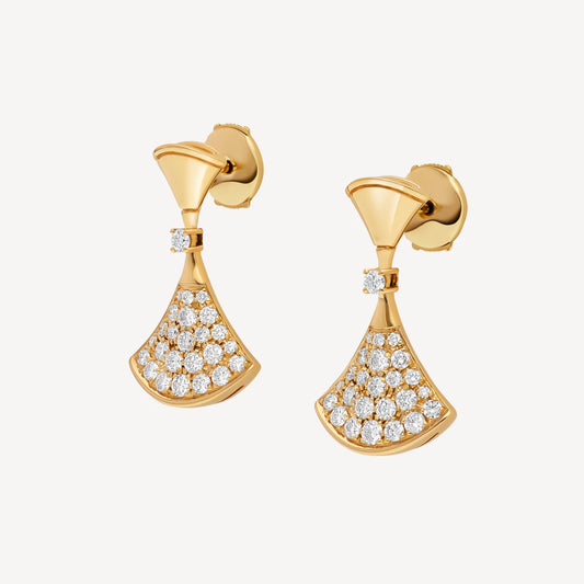 Chivo Boutique Divas'Dream Earring,925 Silver,18k Yellow Gold Plated,Cubic Zircon Paved