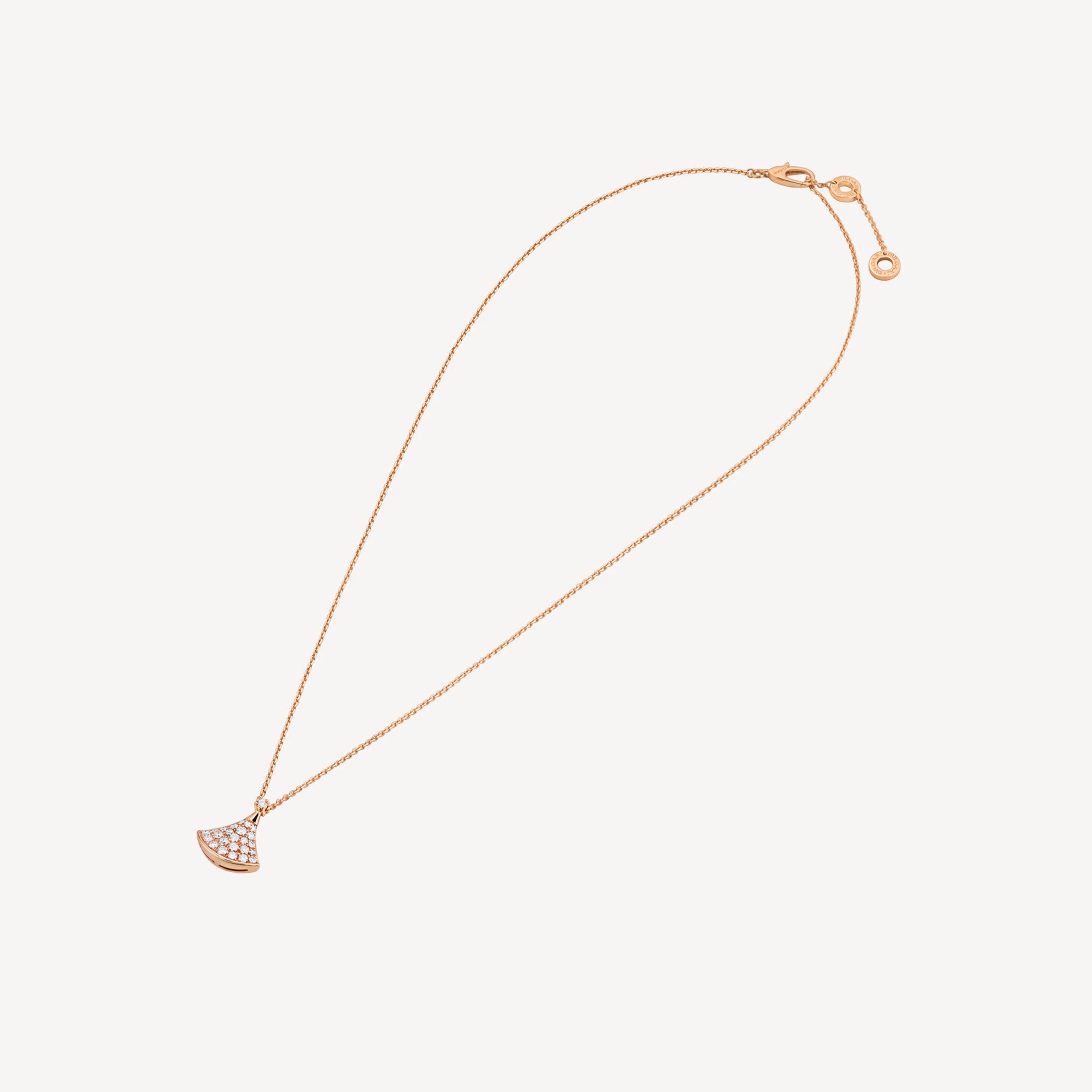 Chivo Boutique Divas'Dream Necklace,18k Rose Gold Plated,Cubic Zircon Paved