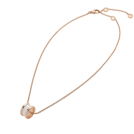 Chivo Boutique B.zero1 necklace,925 Silver,18k Gold Plated, white ceramic pendant