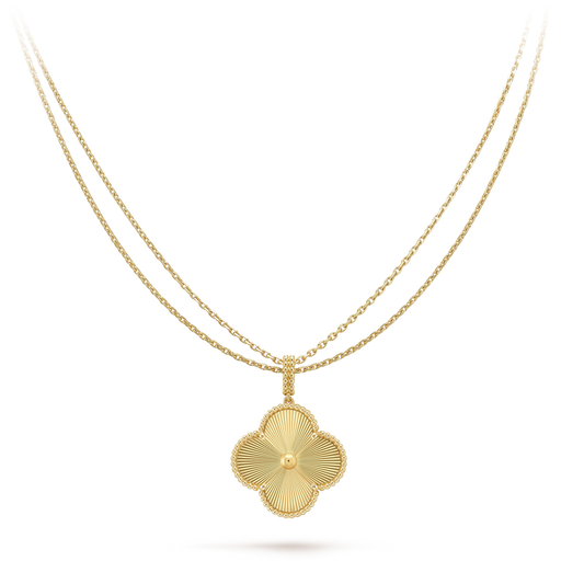Chivo Boutique Clover Leaf long Necklace,925 Silver, 18k Gold Plated