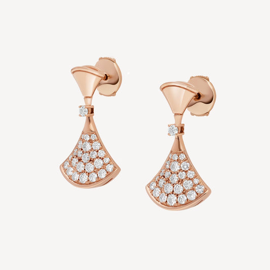 Chivo Boutique Divas'Dream Earring,925 Silver,18k Rose Gold Plated,Cubic Zircon Paved