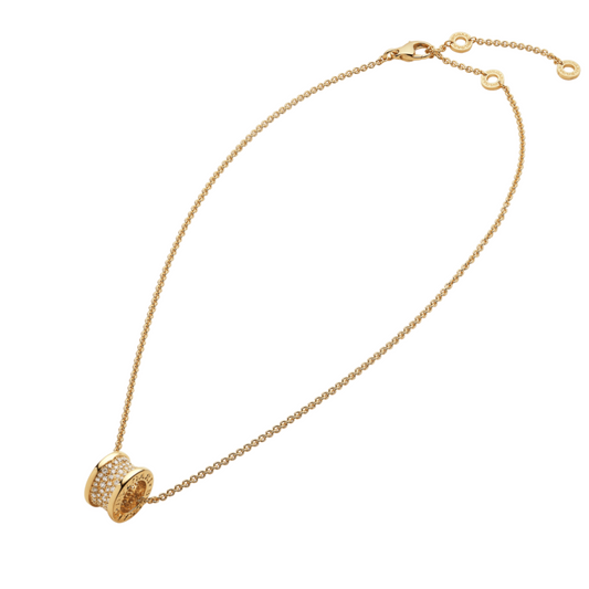 Chivo Boutique B.zero1 necklace,925 Silver,18k Gold Plated, Spiral pavé zircon