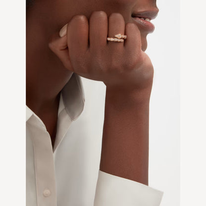 Chivo Boutique Serpenti Ring,18k Rose Gold Plated,Cubic Zircon Paved