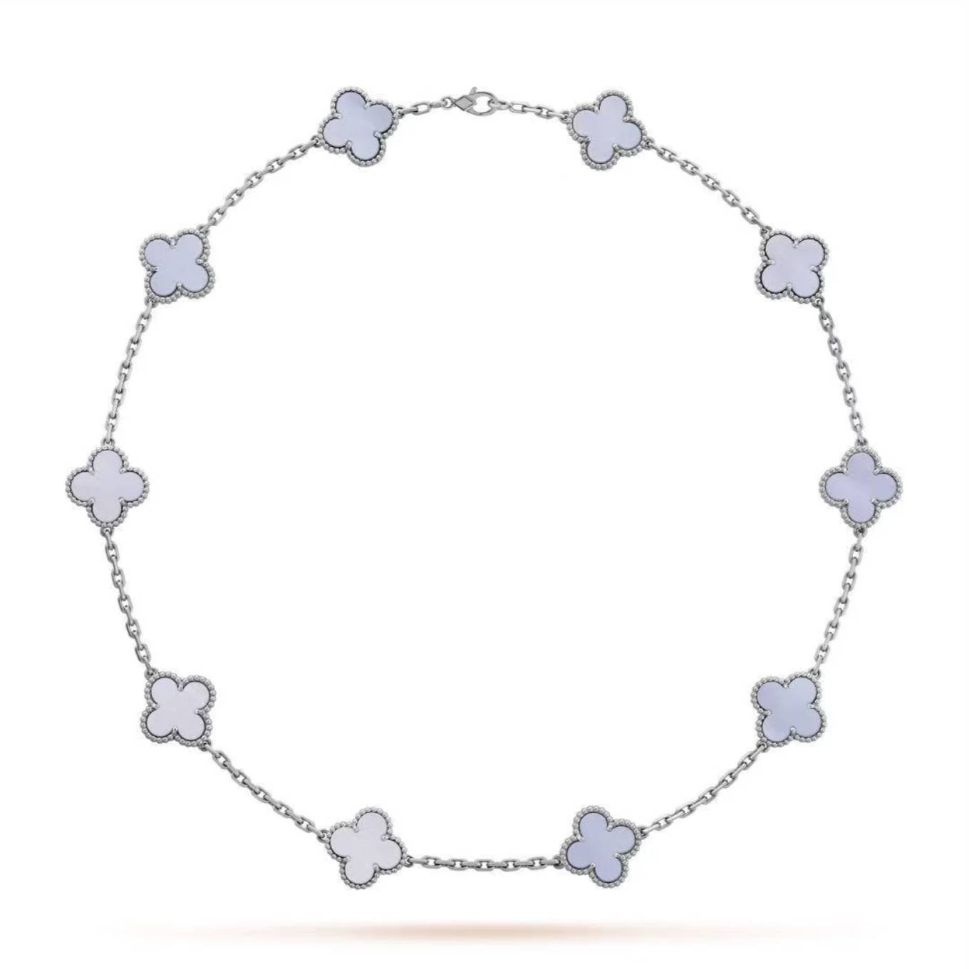 Clover Motif Necklace, Sterling Silver, 18K Gold Plated, 10 Motifs – Symbol of Luck & Elegance