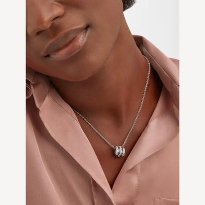 Chivo Boutique Serpenti Necklace,925 Silver,18k White Gold Plated,Cubic Zircon Paved