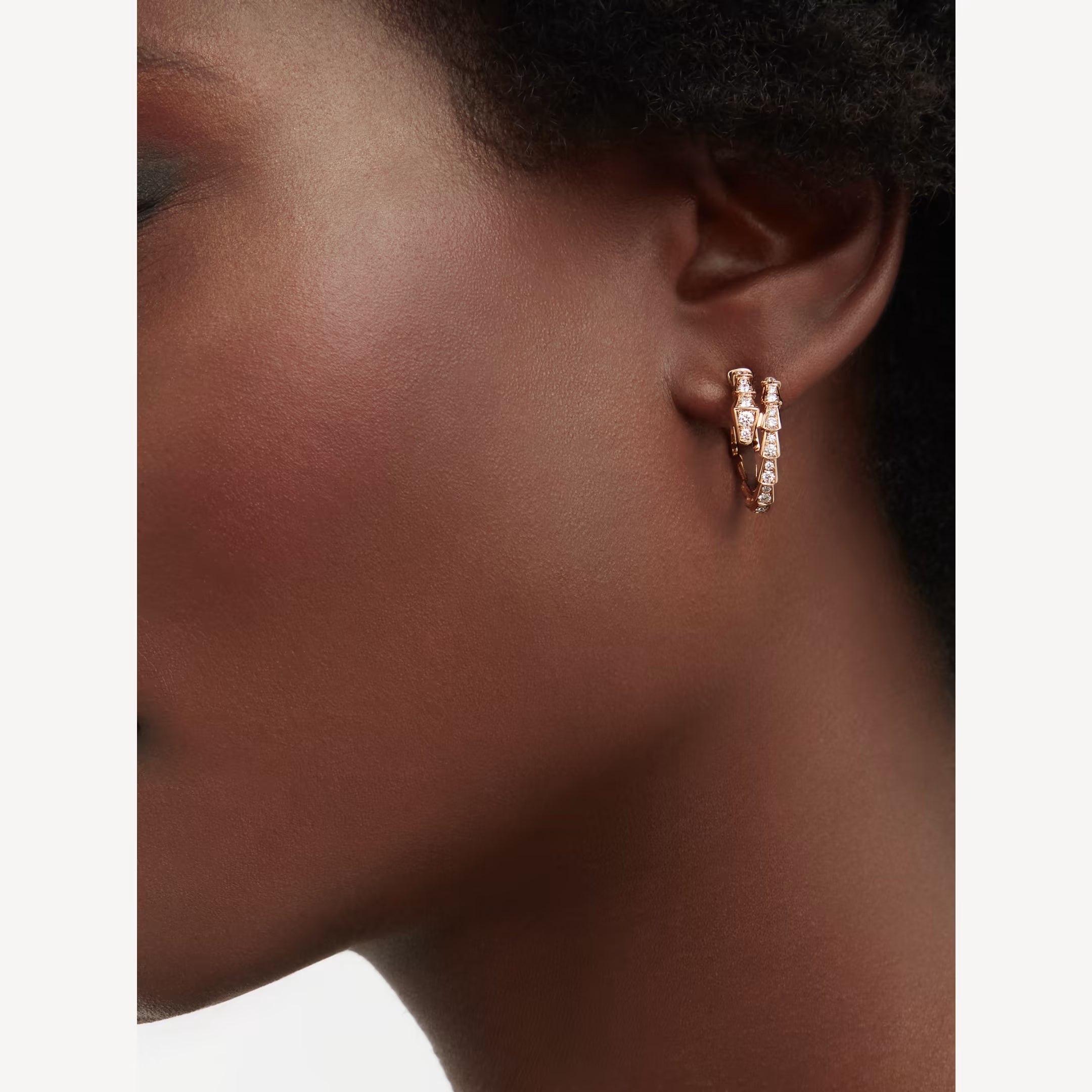 Chivo Boutique Serpenti Earring,925 Silver,18k Rose Gold Plated,Cubic Zircon Paved