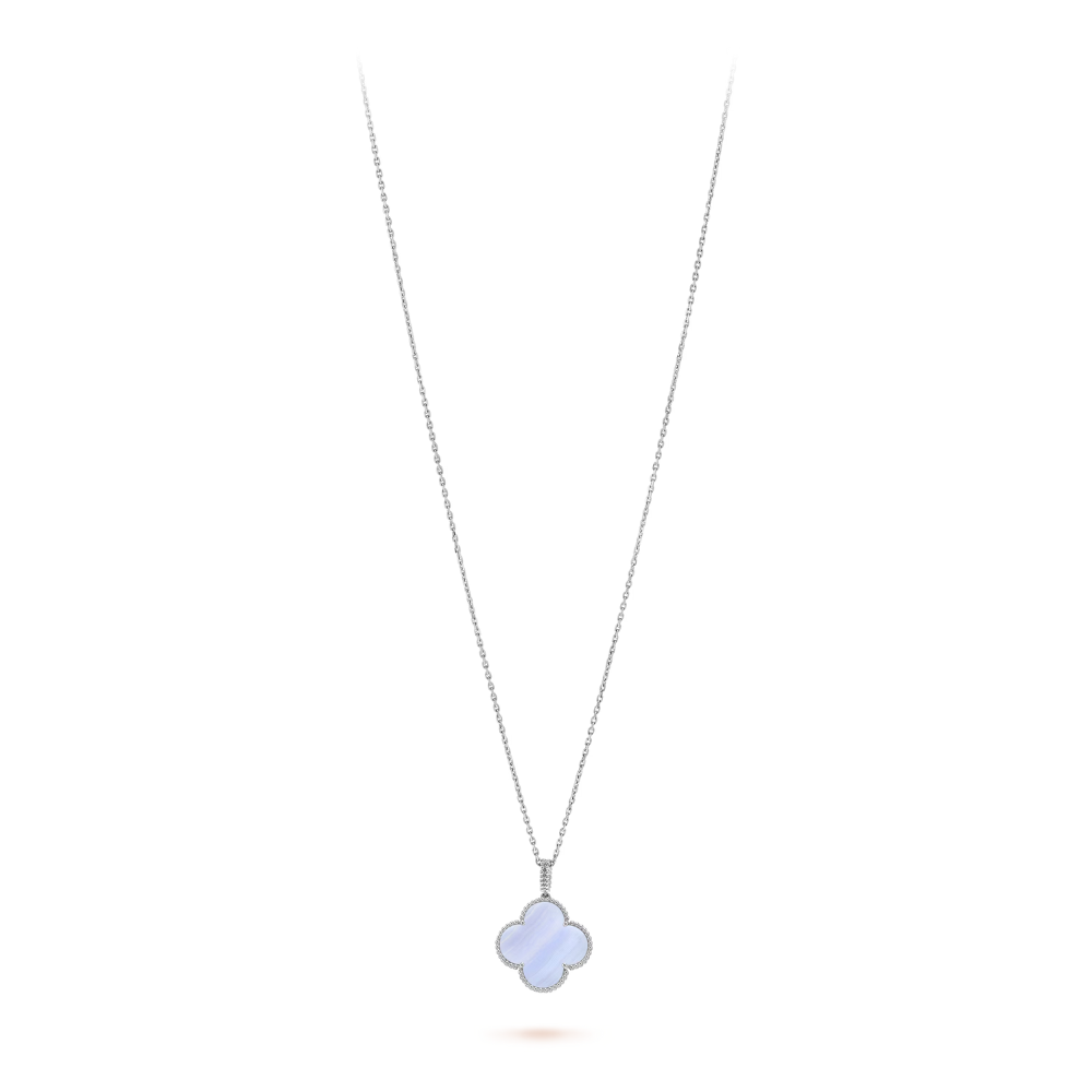 Clover Leaf long Necklace,925 Silver, 18k Gold Plated