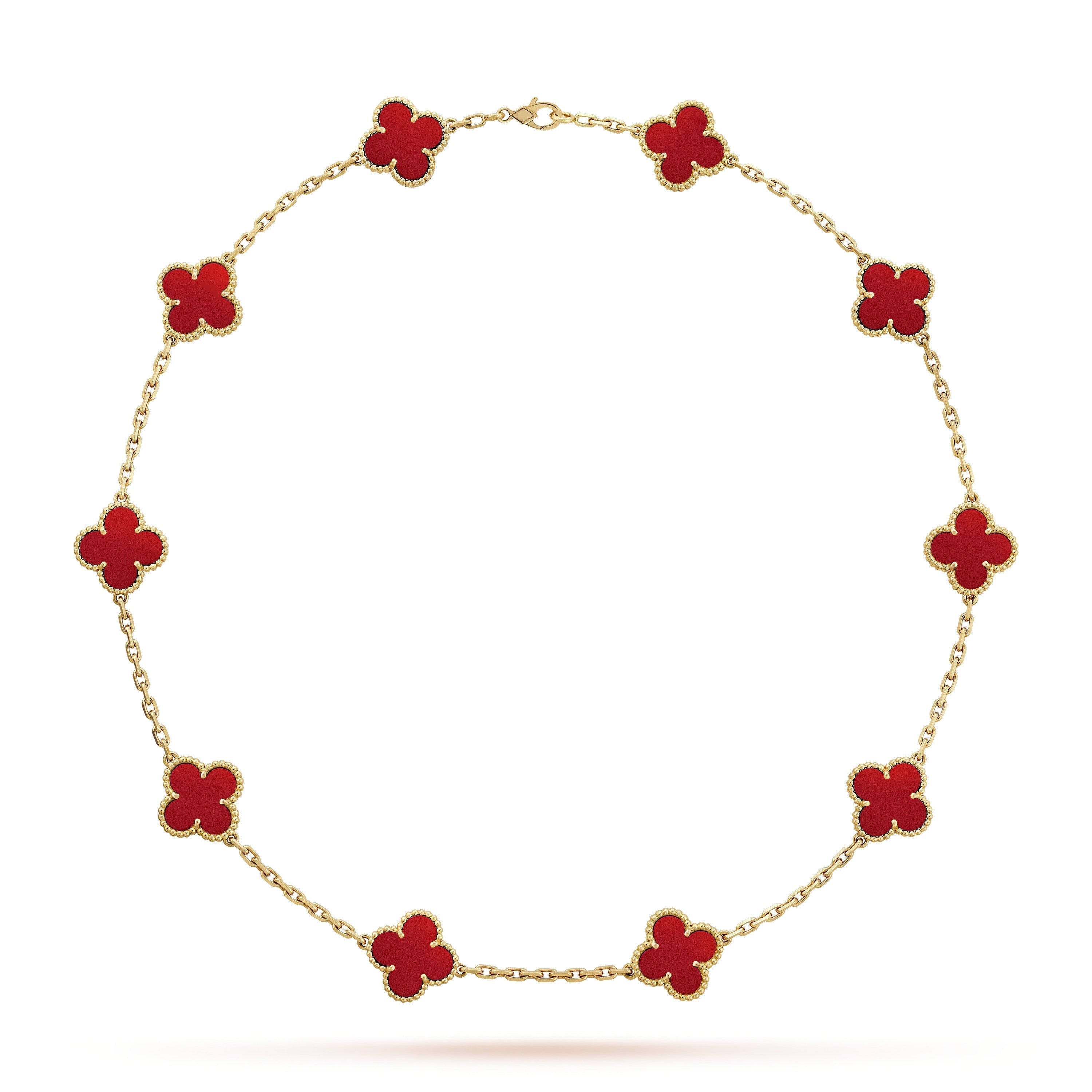 Clover Motif Necklace, Sterling Silver, 18K Gold Plated, 10 Motifs – Symbol of Luck & Elegance