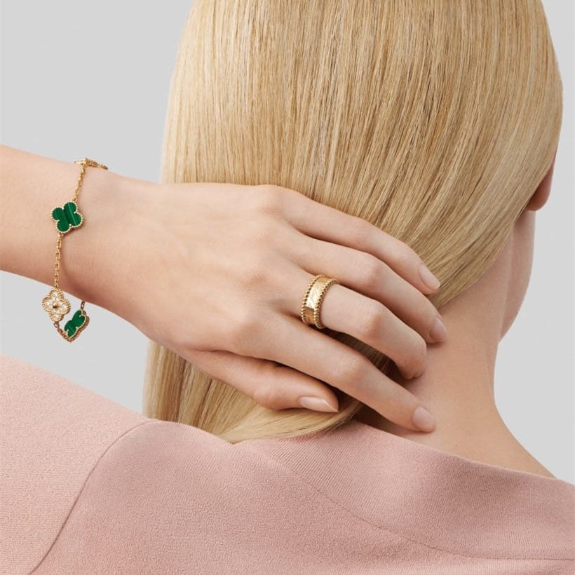 Clover Leaf Bracelet With Diamond,925 Silver, 18k Gold Plated