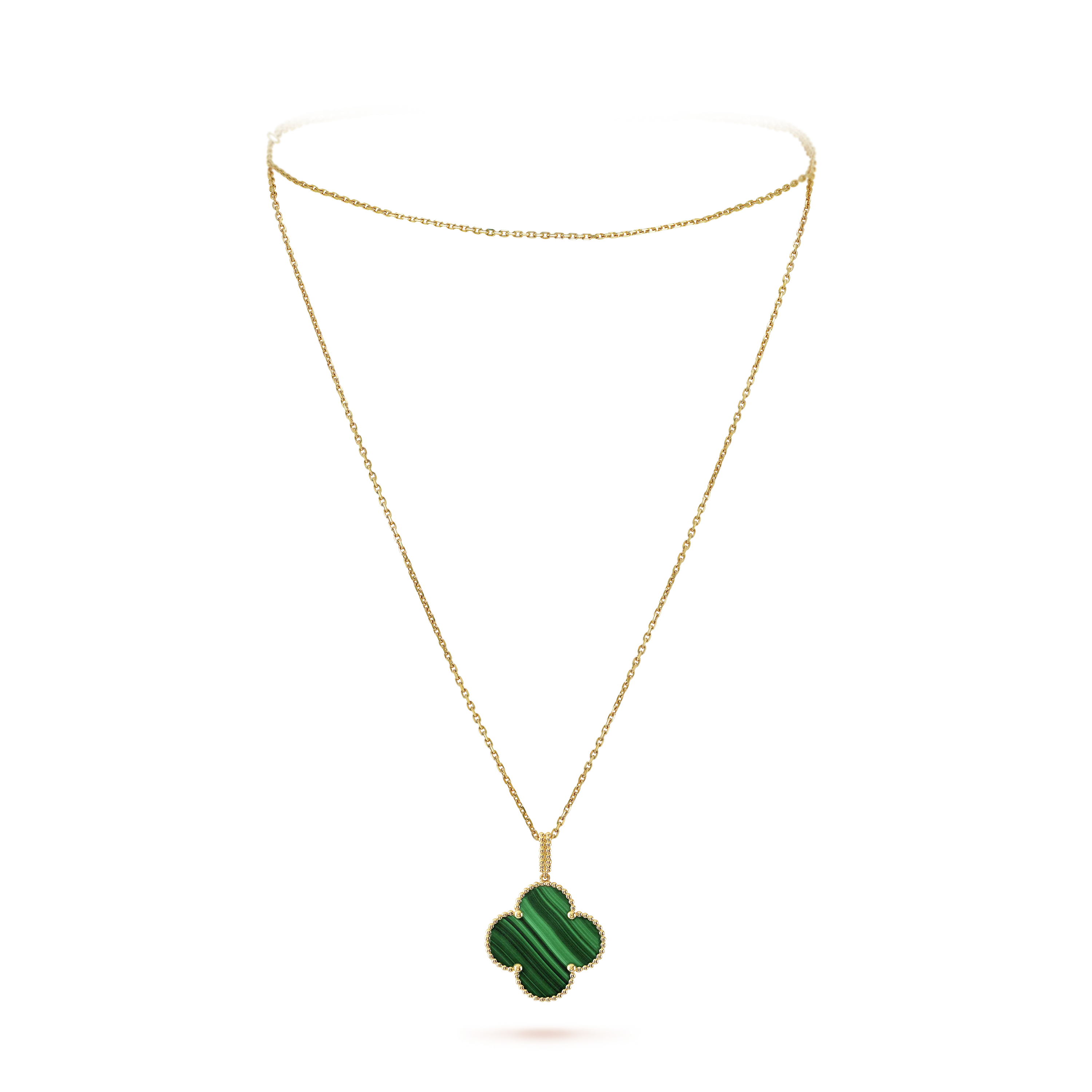 Clover Leaf long Necklace,925 Silver, 18k Gold Plated