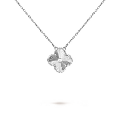 Clover Motif Pendant Necklace, Sterling Silver, 18K Gold Plated, 1 Large Motif - Symbol of Luck & Elegance
